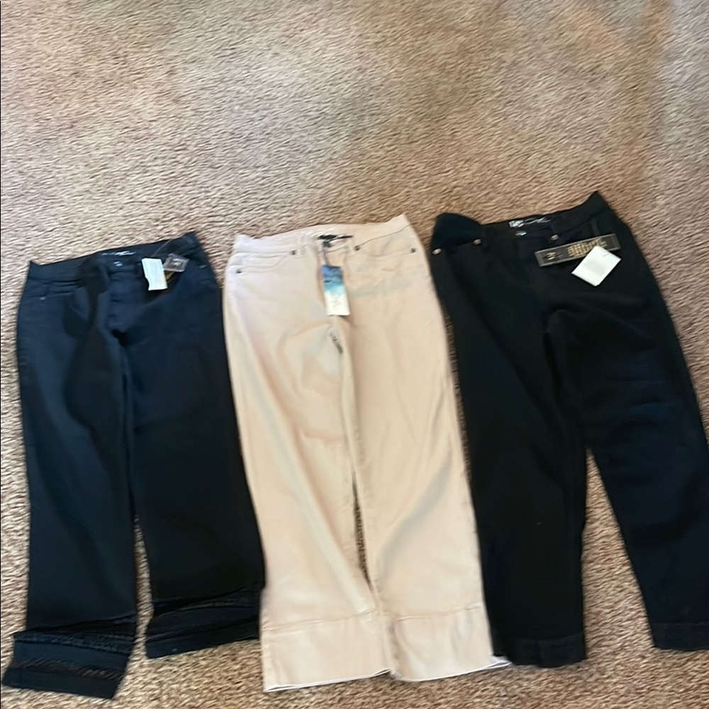DG2 by Diane Gilman Women's Boot Cut Jeans - Black and pale pink